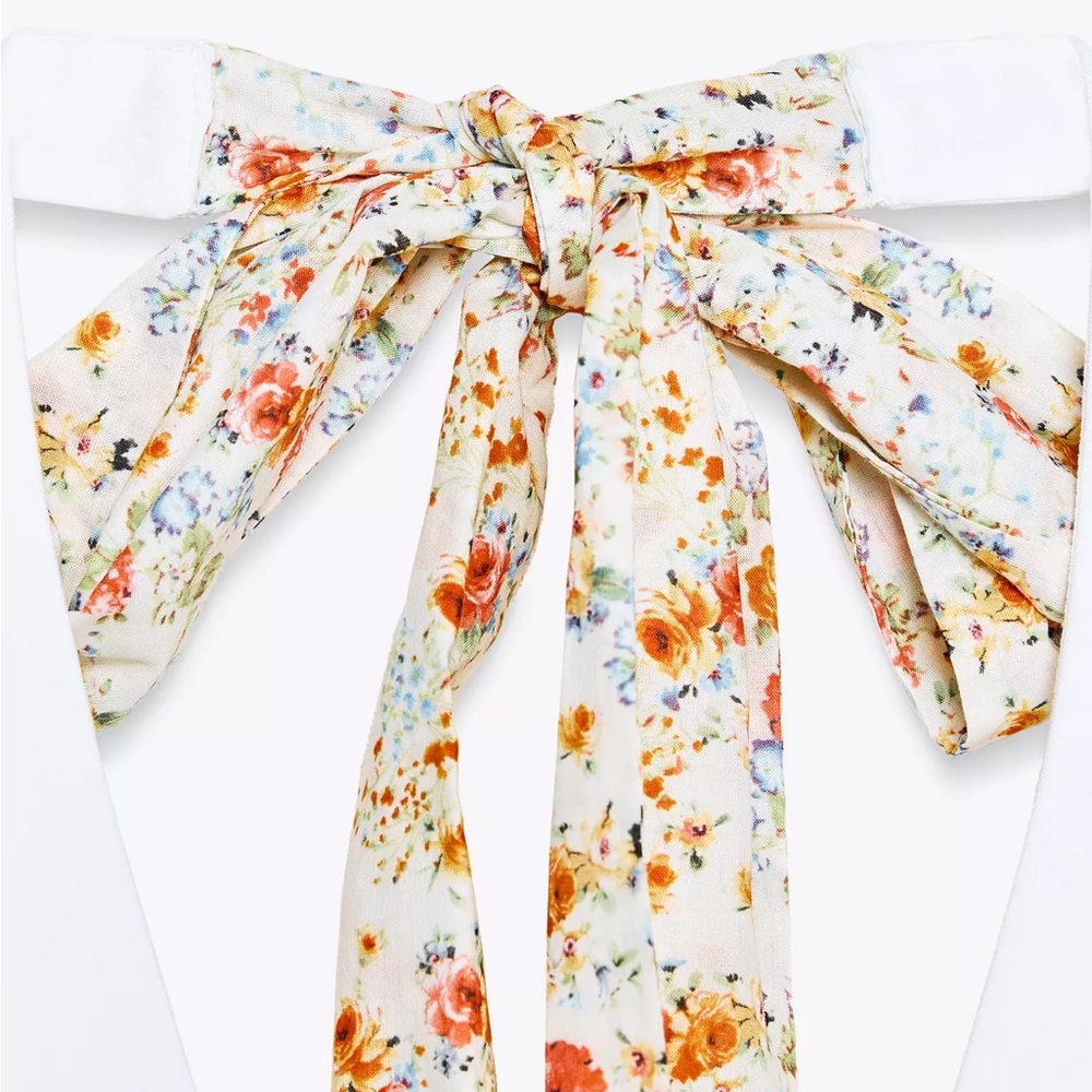 Zara White Printed Scarf Halter Neck Vest - Picture 12 of 12